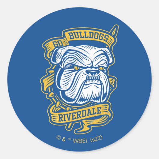 Go Bulldogs - Riverdale Mascot Banner Ronde Sticker (Voorkant)