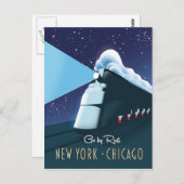 "Go by rail" New York - Chicago Briefkaart (Voorkant / Achterkant)