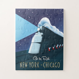 "Go by rail" New York - Chicago Legpuzzel