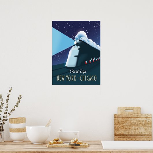 "Go by rail" New York - Chicago Poster (Keuken)