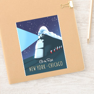"Go by rail" New York - Chicago Sticker