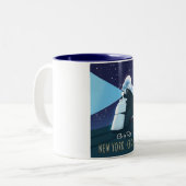 "Go by rail" New York - Chicago Tweekleurige Koffiemok (Voorkant links)