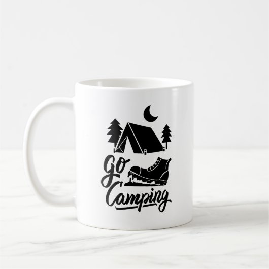 Go Camping Mug – Adventure Awaits Outdoors Koffiemok (Links)