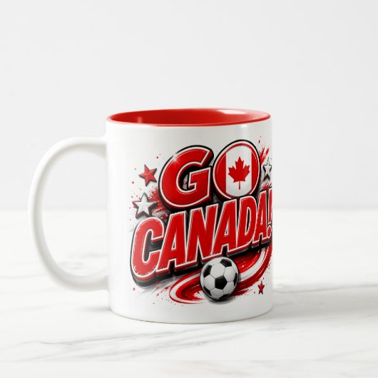 GO Canada Patriottische Voetbal Fan Mok | Canadees (Links)