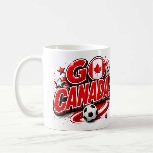 GO Canada Patriottische Voetbal Fan Mok | Canadees (Links)