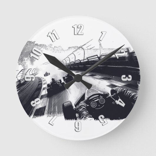 Go-Cart Racers Snel rond de baan Ronde Klok (Voorkant)