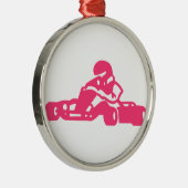 Go Cart Silhouette Metalen Ornament (Rechts)