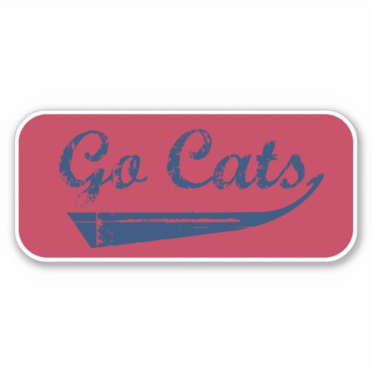 Go Cats  (blauw/rood) Sticker (Voorkant)