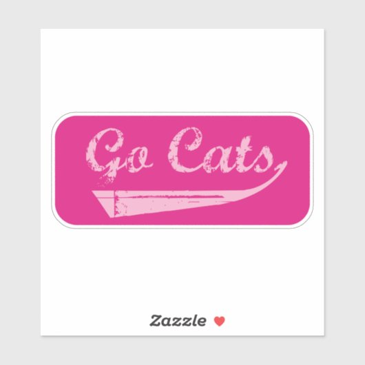 Go Cats  (roze/Fuchsia) Sticker (Vel)