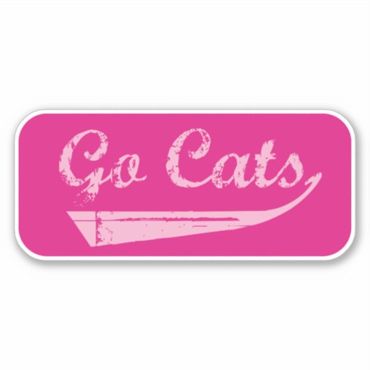 Go Cats  (roze/Fuchsia) Sticker (Voorkant)