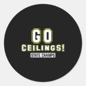 Go Ceilings Ceiling Fan Funny Halloween Costume Sh Ronde Sticker (Voorkant)