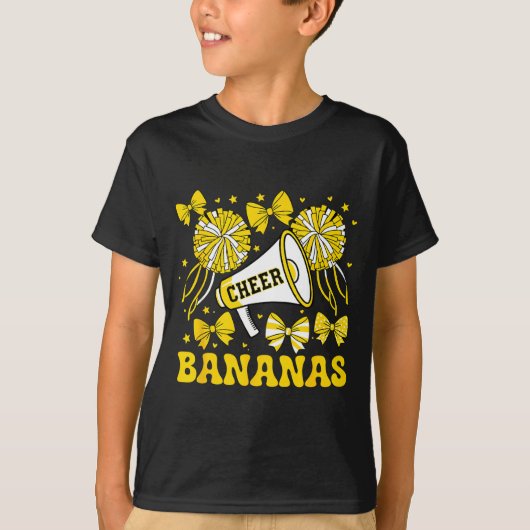 Go Cheer Bananas School Srts Fan Team Srit Name  T-shirt (Voorkant)