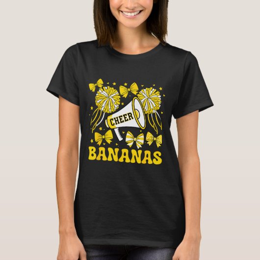 Go Cheer Bananas School Srts Fan Team Srit Name  T-shirt (Voorkant)