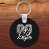 Go Cheer Knights Srts Name Men Women Boy Girl Sleutelhanger (Voorkant)