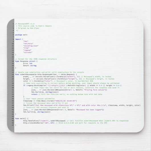 Go Code Mousepad Muismat (Voorkant)