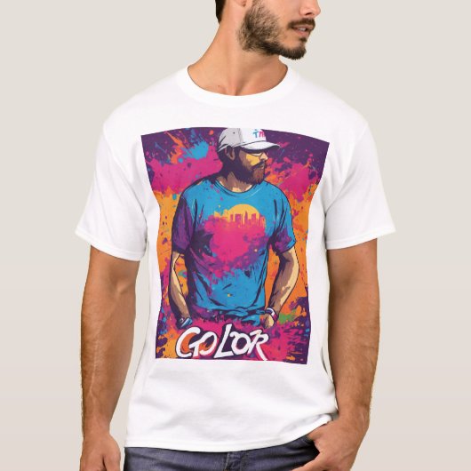 "Go Color" – Levendig Splash T-shirt ontwerp (Voorkant)
