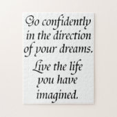 Go confidently moeging life quote difficile legpuzzel (Verticaal)
