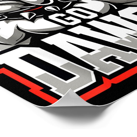 Go Dawgs Funny Bulldogs  Poster (Hoek)