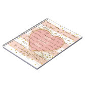 GO EN DO, 2020-thema "Jeugd" - Roos Gold Glitter Notitieboek (Linkerzijde)