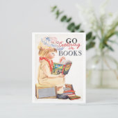  "Go Exploring in Books" Boekenweek Poster Briefkaart (Staand voorkant)