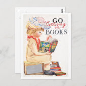  "Go Exploring in Books" Boekenweek Poster Briefkaart (Voorkant / Achterkant)