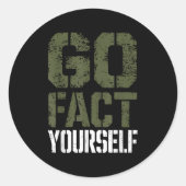 Go Fact Yourself Funny Military Stencil Tactical S Ronde Sticker (Voorkant)