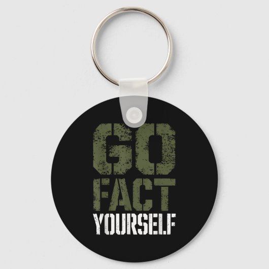 Go Fact Yourself Funny Military Stencil Tactical S Sleutelhanger (Voorkant)