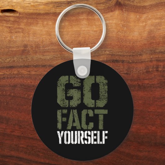 Go Fact Yourself Funny Military Stencil Tactical S Sleutelhanger (Voorkant)