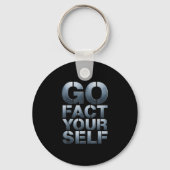 Go Fact Yourself Funny Slogan Science Steel Engine Sleutelhanger (Voorkant)
