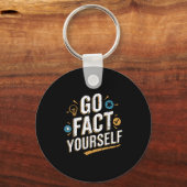 Go Fact Yourself Grappig Quote Protest Slogan Scie Sleutelhanger (Voorkant)