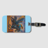 Go Fast! Barrel Racer And Winged Horse Bagagelabel (Voorkant (horizontaal))