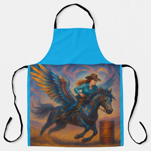 Go Fast! Barrel Racing All-Over Print Apron Schort (Voorkant)