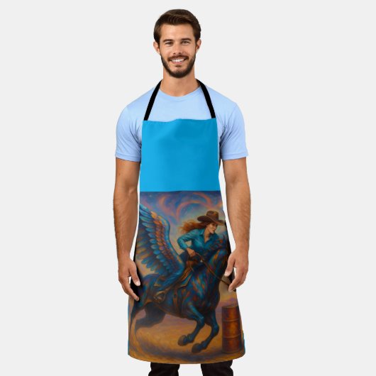 Go Fast! Barrel Racing All-Over Print Apron Schort (Gedragen)