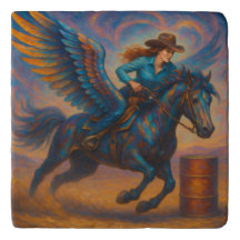 Go Fast! Barrel Racing Trivet