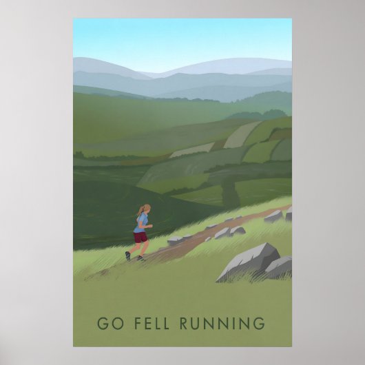 Go Fell Running Travel Poster (Voorkant)