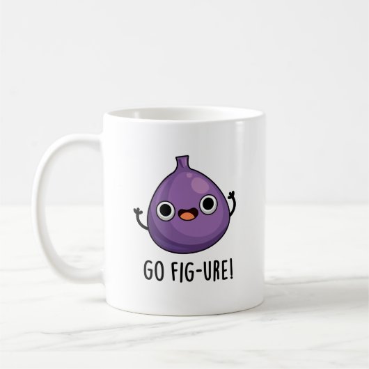 Go Fig Funny Fig Fruit Pun Koffiemok (Links)