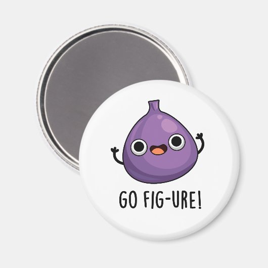 Go Fig Funny Fig Fruit Pun Magneet (Voorkant / Achterkant)