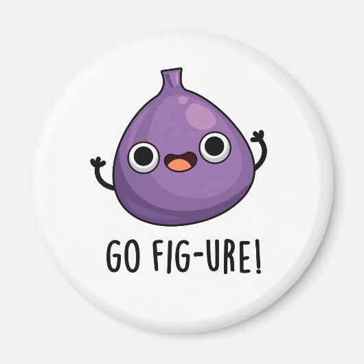 Go Fig Funny Fig Fruit Pun Magneet (Voorkant)