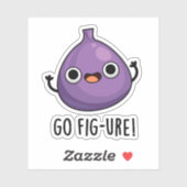 Go Fig Funny Fig Fruit Pun Sticker (Vel)