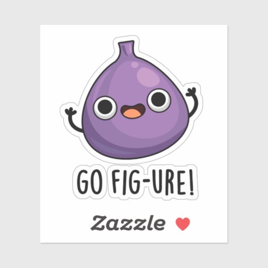 Go Fig Funny Fig Fruit Pun Sticker (Vel)