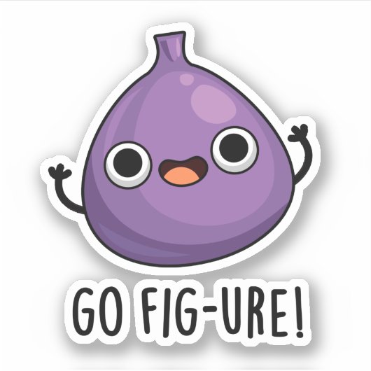 Go Fig Funny Fig Fruit Pun Sticker (Voorkant)