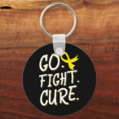 Go Fight Cure Childhood Cancer Gold Ribbon Awarene Sleutelhanger (Voorkant)