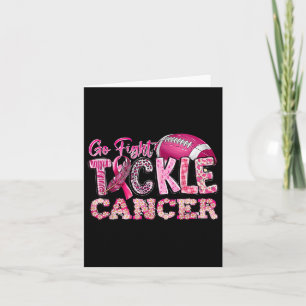 Go Fight Tackle Cancer Football Breast Cancer Awar Kaart