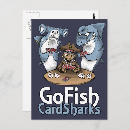 Go Fish Card Sharks Briefkaart (Voorkant / Achterkant)