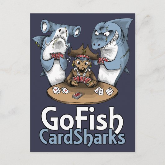 Go Fish Card Sharks Briefkaart (Voorkant)