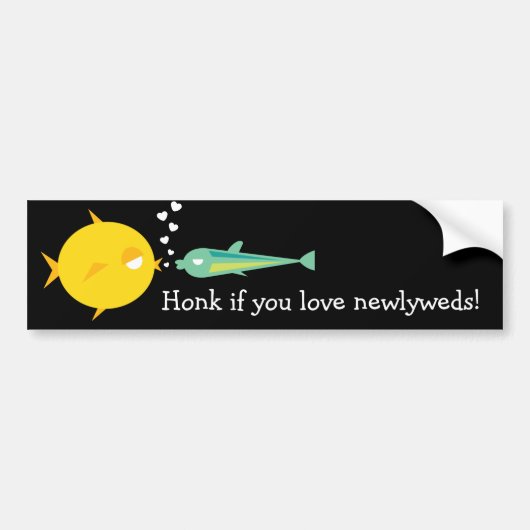 Go Fish_Deep Love_Honk als je van newlyweds houdt Bumpersticker (Voorkant)