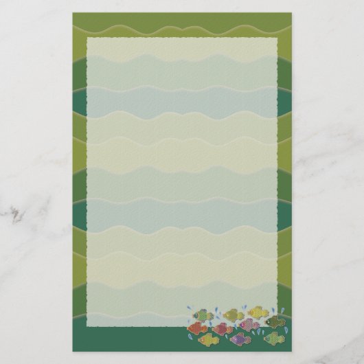 Go Fish Green Stationery Briefpapier (Voorkant)