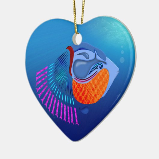 Go Fish Keramisch Ornament (Links)