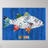 Go Fish Recycled License Bord Art Poster (Voorkant)