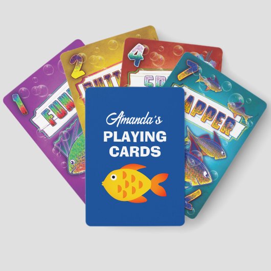 Go Fish speelkaarten gepersonaliseerd met de naam (Achterkant)